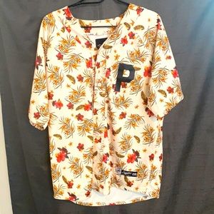 Primitive Apparel Flower Print Baseball Jersey XXL